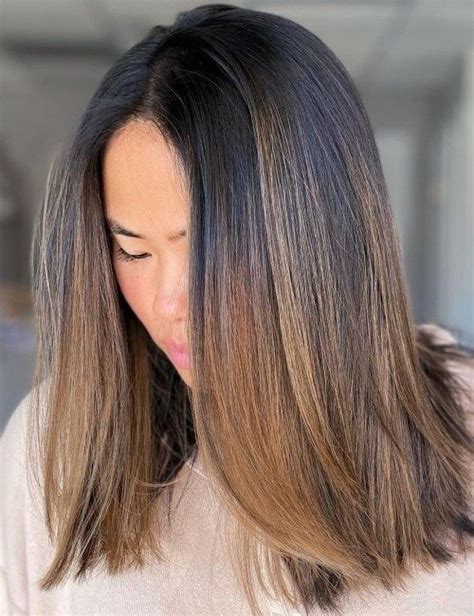 balayage on straight hair|balayage straight hair asian.